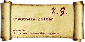 Krautheim Zoltán névjegykártya
