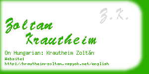 zoltan krautheim business card